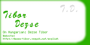 tibor dezse business card